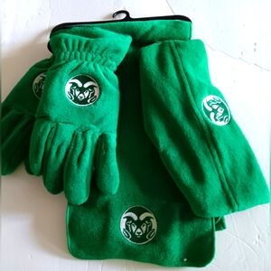 Men's  Colorado State Rams, NCAA  3 PIECE SCARF SET: SCARF, GLOVES & CAP…